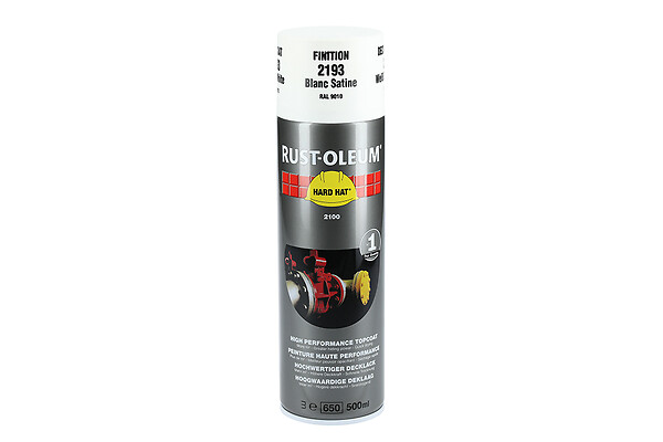 RUST-OLEUM - Couche de finition Hard Hat Ral-couleurs blanc pur satin RAL 9010 500ml - RUST-OLEUM - 2193 - large