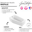 JACOB DELAFON - Pack baignoire bain douche 170 x 90 Bastille vidage à gauche blanc mat + tablier en niche + pare-bain chromé - vignette