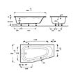 JACOB DELAFON - Pack baignoire bain douche 170 x 90 Bastille vidage à gauche blanc brillant + tablier en niche + pare-bain chromé - vignette