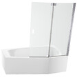 JACOB DELAFON - Pack baignoire bain douche 170 x 90 Bastille vidage à droite blanc brillant + tablier en niche + pare-bain chromé - vignette