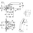 GROHE - Pack mitigeur mécanique Swift + Douchette 2 jets Vitalio Start 110 + Flexible1750 mm et support - vignette