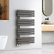EMKE - EMKE Sèche-serviettes à Eau Chaude Panneau Plat, Sèche-serviettes connexion latérale pour, Anthracite 1041x600mm 670Watts - vignette
