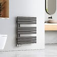 EMKE - EMKE Sèche-serviettes à Eau Chaude Panneau Plat, Sèche-serviettes connexion latérale pour, Anthracite 762x600mm 503Watts - vignette