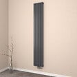EMKE - EMKE Radiateur Chauffage Central 180 x 30 cm 559W – Radiateur Eau Chaude Vertical Étroit en Acier Noir - vignette