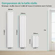 EMKE - EMKE Radiateur Chauffage Central 180 x 30 cm 1082W Double Panneau – Radiateur Eau Chaude Vertical Étroit en Acier Blanc - vignette