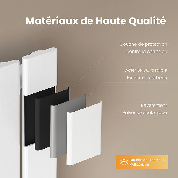 EMKE - EMKE Radiateur Chauffage Central 63 x 85 cm 603W Connexion Centrale 50 mm – Radiateur Eau Chaude Mural en Acier Blanc - large