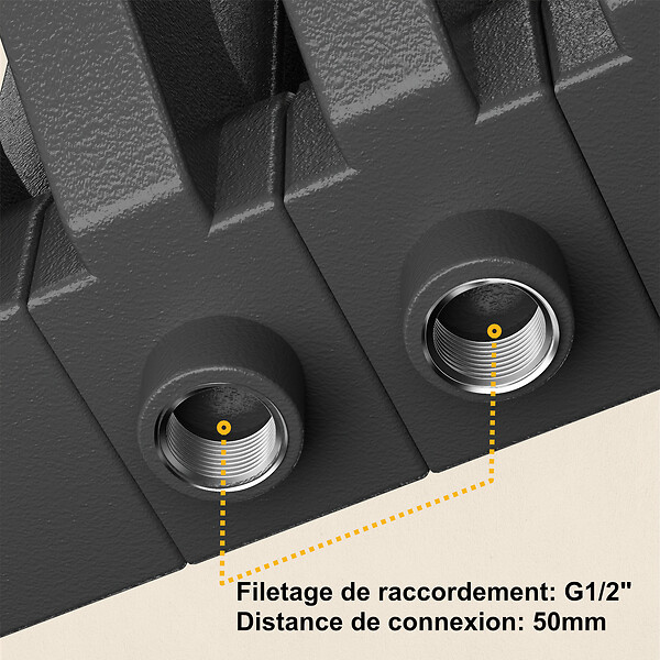 EMKE - EMKE Radiateur eau chaude horizontal en acier H.60 × L.84 cm 1383 W Le design Chauffage central anthracite - large