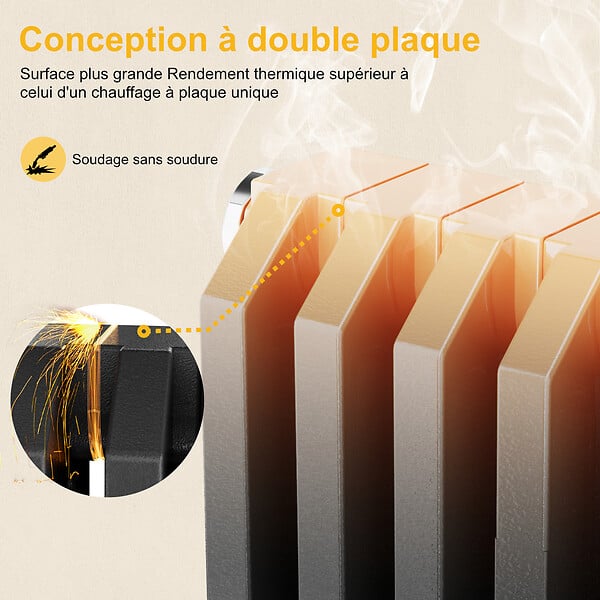 EMKE - EMKE Radiateur eau chaude horizontal en acier H.60 × L.84 cm 1383 W Le design Chauffage central anthracite - large