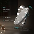 EMKE - EMKE Miroir de maquillage Hollywood avec Ampoules LED Miroir grossissant Interrupteur tactile 3 couleurs dimmable Rotation à 360° - Cadre Noir 47x40cm - vignette