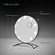 EMKE - EMKE Miroir de maquillage Hollywood avec Ampoules LED Miroir grossissant Interrupteur tactile 3 couleurs dimmable Rotation à 360° - Cadre Noir 47x40cm - vignette