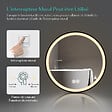 EMKE - EMKE Miroir lumineux salle de bain rond diamètre 80cm cadre noir, Sangle réglable, Miroir LED avec Interrupteur Tactile, 3 couleurs de Lumières - vignette