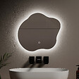 EMKE - EMKE Miroir lumineux salle de bain sans cadre 50x45cm , Miroir LED avec Interrupteur Tactile, Anti-buée, Miroir avec 3 couleurs Lumières - vignette