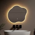 EMKE - EMKE Miroir lumineux salle de bain sans cadre 50x45cm , Miroir LED avec Interrupteur Tactile, Anti-buée, Miroir avec 3 couleurs Lumières - vignette
