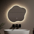 EMKE - EMKE Miroir lumineux salle de bain sans cadre 50x45cm , Miroir LED avec Interrupteur Tactile, Anti-buée, Miroir avec 3 couleurs Lumières - vignette