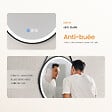 EMKE - EMKE Miroir lumineux salle de bain rond diamètre 50cm cadre noir, Sangle réglable, Miroir LED, Interrupteur Tactile, Anti-buée, 3 couleurs Lumières - vignette
