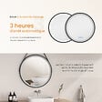 EMKE - EMKE Miroir lumineux salle de bain rond diamètre 50cm cadre noir, Sangle réglable, Miroir LED, Interrupteur Tactile, Anti-buée, 3 couleurs Lumières - vignette