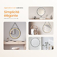 EMKE - EMKE Miroir lumineux salle de bain rond diamètre 50cm cadre noir, Sangle réglable, Miroir LED, Interrupteur Tactile, Anti-buée, 3 couleurs Lumières - vignette
