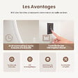EMKE - EMKE Miroir Salle de Bain avec Éclairage, 60 x 45 cm, Miroir LED Asymétrique, Interrupteur Tactile, 3 Couleurs de Lumière Réglables, Miroir Anti-Buée - vignette