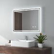EMKE - EMKE Miroir lumineux salle de bain 60x80cm, Miroir avec l'éclairage, Interrupteur Tactile, Anti-buée, Miroir LED avec Lumière Blanche Froide - vignette