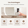 EMKE - EMKE Miroir salle de bain avec éclairage, Miroir asymétrique LED, anti-buée, interrupteur tactile, 3 couleurs de lumière réglable, , 75 x 55 cm - vignette