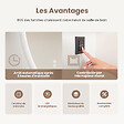 EMKE - EMKE Miroir Salle de Bain avec Éclairage, 80 x 60 cm, Miroir LED Asymétrique, Interrupteur Tactile, 3 Couleurs de Lumière Réglables, Miroir Anti-Buée - vignette