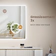EMKE - EMKE Miroir lumineux salle de bain 100x60cm, Miroir LED avec Interrupteur Tactile, 3x Grossissement, Miroir avec éclairage Lumière Blanche Froide - vignette