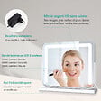 EMKE - EMKE Miroir cosmétique 50x41.6cm, avec 3 LED de couleur à intensité variable, miroir carré blanc orientable sur 360° - vignette