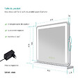 EMKE - EMKE Miroir cosmétique 50x41.6cm, avec 3 LED de couleur à intensité variable, miroir carré blanc orientable sur 360° - vignette