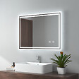 EMKE - EMKE Miroir lumineux salle de bain 70x90cm, Miroir avec l'éclairage, Interrupteur Tactile, Anti-buée, Miroir LED avec Lumière Blanche Froide - vignette