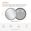 EMKE - EMKE Miroir lumineux salle de bain rond 60cm Cadre Noir, Miroir LED avec Interrupteur Tactile, Anti-buée, Miroir avec 3 couleurs de Lumières - vignette