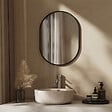 EMKE - EMKE Miroir mural 60 × 100 cm Miroir ovale avec cadre noir, Miroir non lumineux salle de bain - vignette