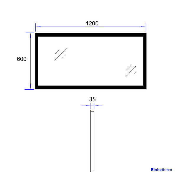 EMKE - EMKE Miroir lumineux salle de bain 120x60cm, Miroir avec éclairage Miroir LED, Lumière Blanche Chaude - large