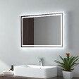 EMKE - EMKE Miroir lumineux salle de bain 70x50cm, Miroir LED avec Interrupteur à bouton, Anti-buée, Miroir avec éclairage lumière Blanche Froide/Chaude - vignette