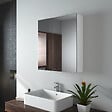 EMKE - EMKE Armoires de toilette 60x65cm Blanche Armoire Salle de Bain en Miroir Double Face - vignette
