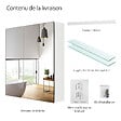 EMKE - EMKE Armoires de toilette 60x65cm Blanche Armoire Salle de Bain en Miroir Double Face - vignette