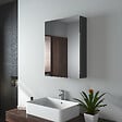 EMKE - EMKE Armoires de toilette 50x65cm Noir Armoire Salle de Bain en Miroir Double Face - vignette