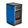 SAHARA - Poêle à gaz 3,4KW Bleu et Noir - Chauffage d'appoint effet Feu de bois Manhattan Sahara - vignette