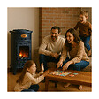 SAHARA - Poêle à gaz 3,4KW Fonte Véritable – Chauffage d'appoint Design Bleu Saphir Mat - Effet feu de bois, sur roues Provence Sahara - vignette