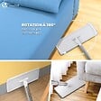 VOUNOT - Balai microfibre et Seau Essoreur avec 6 serpillères Réutilisables Balai Plat Double compartiment blanc - vignette