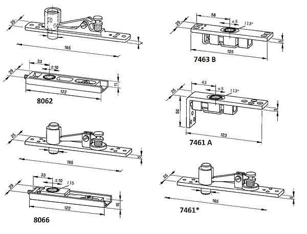 DORMA - Pivot du haut 7463A partie inférieure - DORMA - 46020048 - large