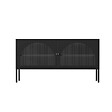 OVIALA - Meuble TV moderne 2 portes L115 cm en métal noir - Dreamy - vignette