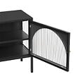 OVIALA - Meuble TV moderne 2 portes L115 cm en métal noir - Dreamy - vignette
