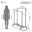 VOUNOT - Portant a Vetements Double avec etagere Chaussures 4 Crochets Lateraux 110x58x150cm metal Noir - vignette