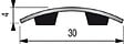 DINAC - Seuil plat avec adhésif en laiton poli 30 x 930 mm - vignette