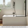 JACOB DELAFON - Pack baignoire droite 170 x 75 Elise + tablier angle + pommeau et mitigeur bain noir Aimé + pare bain noir + vidage - vignette
