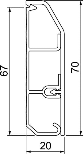 OBO BETTERMANN - Plinthe SL 70x20 2M REHAU 727521 - large