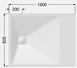 AKW - Receveur ONYX blanc 1000 x 800 mm avec bonde - AKW - 12823WH-CH - vignette