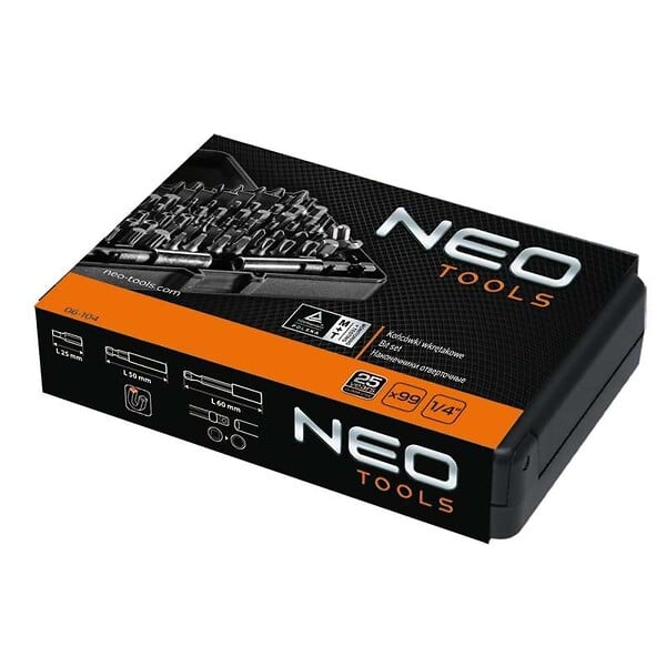 NEO TOOLS - Coffret Embouts de Vissage + 2 Porte-Embouts Magnétiques 1/4 NEO TOOLS 06-104 - 99 Pièces - large