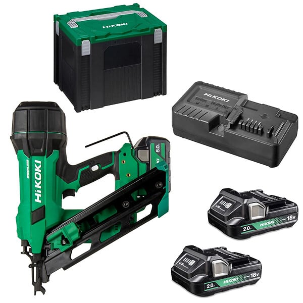 HIKOKI - Cloueur 90mm-18V-5Ah - HIKOKI - NR1890DCAWQZ -Li-ion Brushless-Tête en D bande papier - Hitcase IV - large