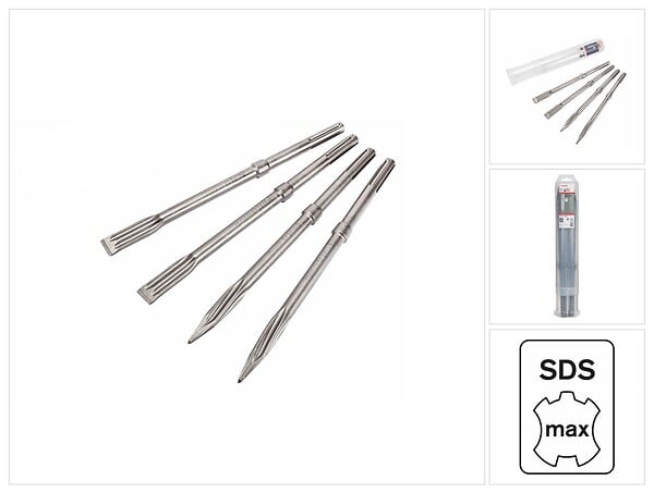 BOSCH - Lot de 4 Burins auto affûtant BOSCH PRO SDS-Max Rtech 2607017368 - large